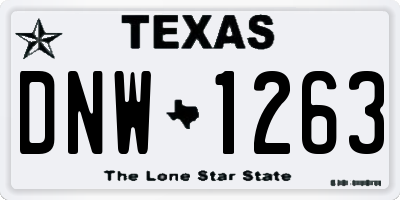 TX license plate DNW1263