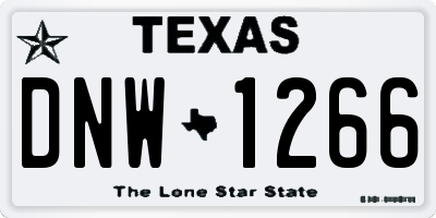 TX license plate DNW1266