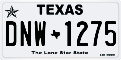 TX license plate DNW1275