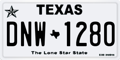 TX license plate DNW1280