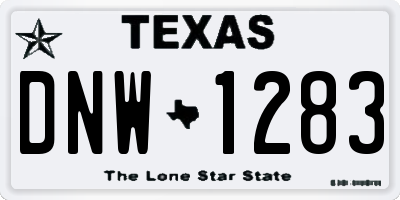 TX license plate DNW1283