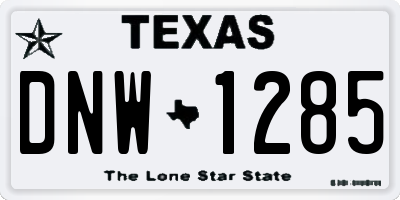 TX license plate DNW1285