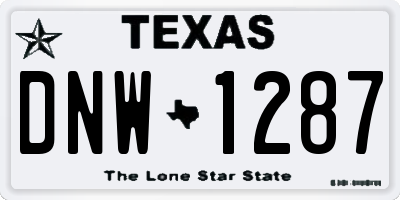 TX license plate DNW1287