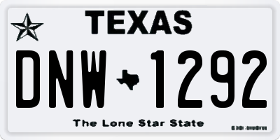 TX license plate DNW1292