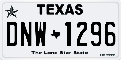 TX license plate DNW1296