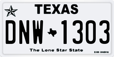 TX license plate DNW1303