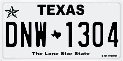 TX license plate DNW1304