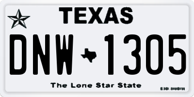 TX license plate DNW1305