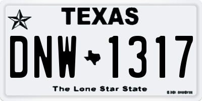 TX license plate DNW1317