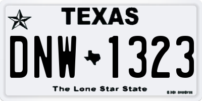 TX license plate DNW1323