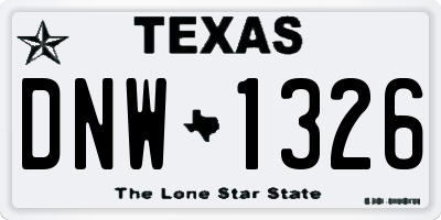 TX license plate DNW1326