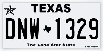 TX license plate DNW1329