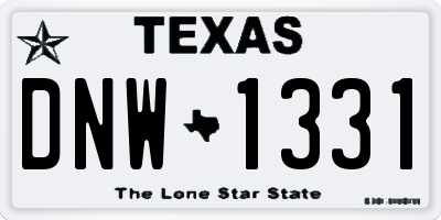 TX license plate DNW1331