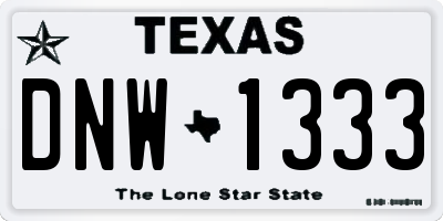 TX license plate DNW1333