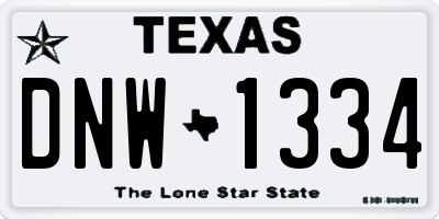 TX license plate DNW1334