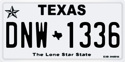 TX license plate DNW1336