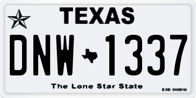 TX license plate DNW1337