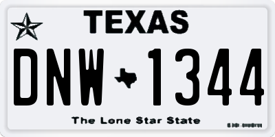 TX license plate DNW1344