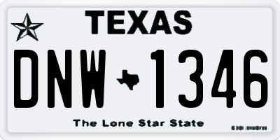 TX license plate DNW1346