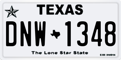 TX license plate DNW1348