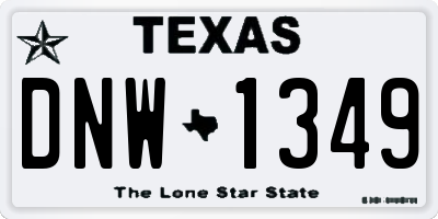 TX license plate DNW1349