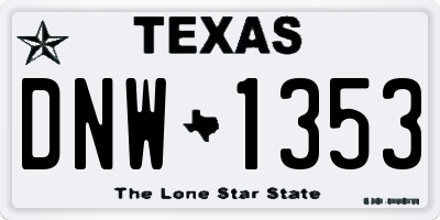 TX license plate DNW1353