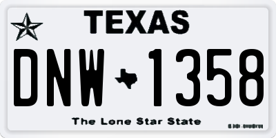 TX license plate DNW1358