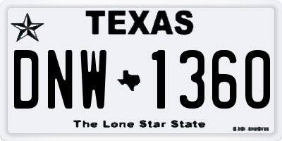 TX license plate DNW1360