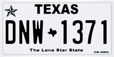 TX license plate DNW1371