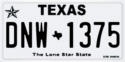 TX license plate DNW1375
