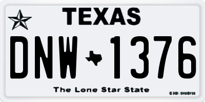 TX license plate DNW1376