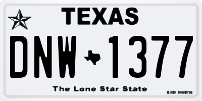 TX license plate DNW1377