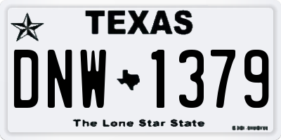 TX license plate DNW1379