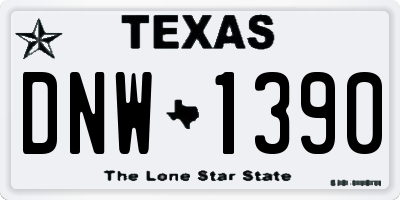 TX license plate DNW1390