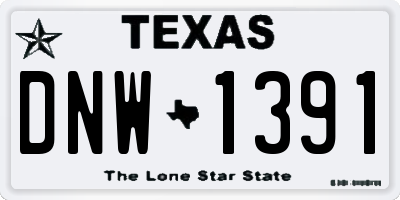 TX license plate DNW1391