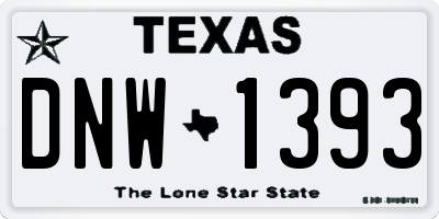 TX license plate DNW1393