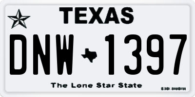 TX license plate DNW1397