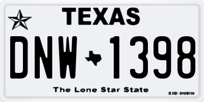 TX license plate DNW1398