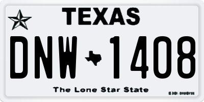 TX license plate DNW1408