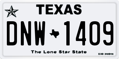 TX license plate DNW1409