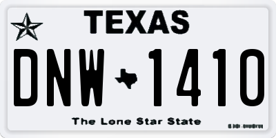 TX license plate DNW1410