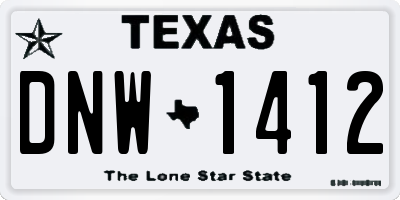 TX license plate DNW1412