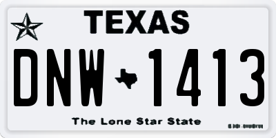 TX license plate DNW1413