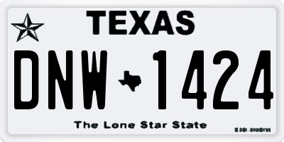 TX license plate DNW1424