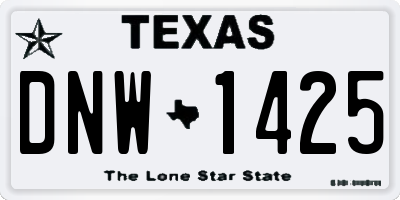 TX license plate DNW1425