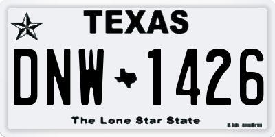 TX license plate DNW1426