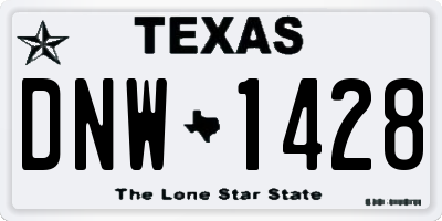 TX license plate DNW1428