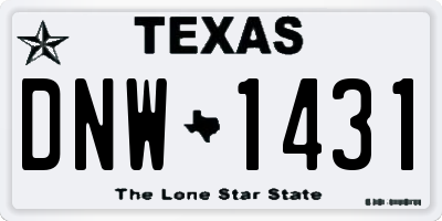 TX license plate DNW1431