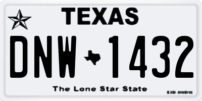 TX license plate DNW1432
