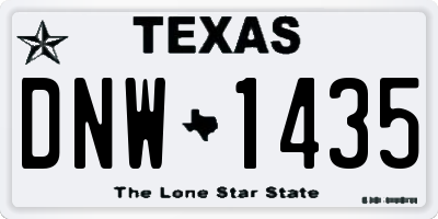 TX license plate DNW1435